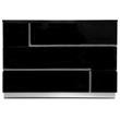Best Master Barcelona Poplar Wood 3-Drawer Bedroom Dresser in Black High Gloss