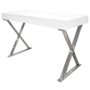 Best Master Modern Stainless Steel Frame Computer Desk in Chrome/Silver