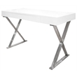 Best Master Modern Stainless Steel Frame Computer Desk in Chrome/Silver