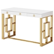Best Master Brooks 3-Drawer Wood and Stainless Steel Frame Writing Desk - Gold