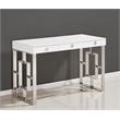 Best Master Brooks 3-Drawer Wood and Stainless Steel Frame Writing Desk - Silver
