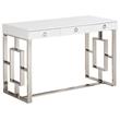 Best Master Brooks 3-Drawer Wood and Stainless Steel Frame Writing Desk - Silver