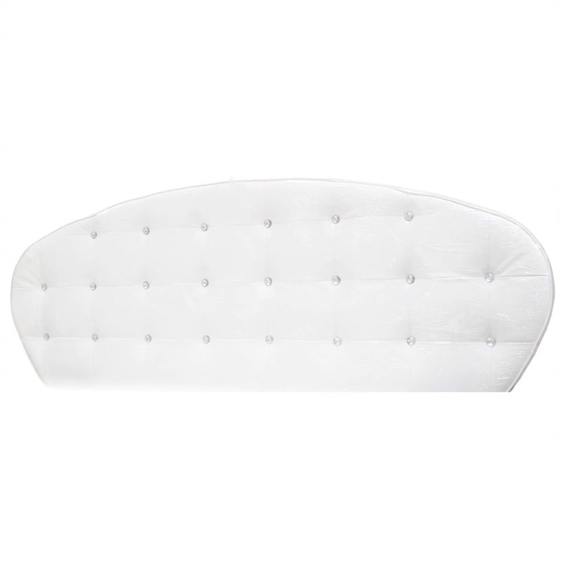 Best Master France Faux Leather California King Platform Bed in White High Gloss