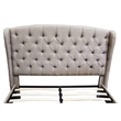 Best Master Frances Solid Wood/Fabric Upholstery Queen Platform Bed - Beige