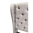 Best Master Frances Solid Wood/Fabric Upholstery Queen Platform Bed - Beige