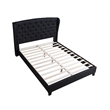 Best Master Frances Solid Wood/Fabric Upholstery Queen Platform Bed - Beige