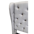 Best Master Frances Solid Wood/Fabric Upholstery Queen Platform Bed in Gray