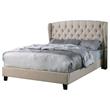 Best Master Frances Solid Wood/Fabric Upholstery East King Platform Bed - Beige