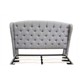 Best Master Frances Solid Wood/Fabric Upholstery Cal King Platform Bed in Gray