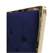 Best Master Kressa Velour Fabric Tufted Cali King Platform Bed in Blue
