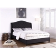 Best Master Myrick Fabric Upholstered Tufted East King Platform Bed in Black