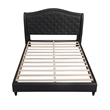 Best Master Myrick Fabric Upholstered Tufted East King Platform Bed in Black