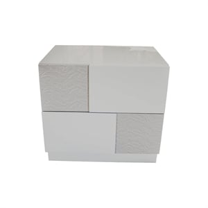 Best Master Naple 2-Drawer Poplar Wood  Bedroom Nightstand in Gray/Silver Line