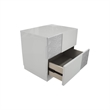 Best Master Naple 2-Drawer Poplar Wood  Bedroom Nightstand in Gray/Silver Line