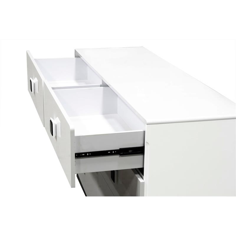Best Master France 6-Drawer Poplar Wood Bedroom Dresser in White Lacquer