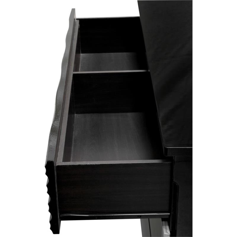 Best Master Romania 2-Pc Poplar Wood Dresser and Mirror Set in Black/Zebra Gray