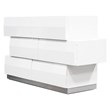 Best Master Spain 6-Drawer Poplar Wood Bedroom Dresser in White/Silver Base