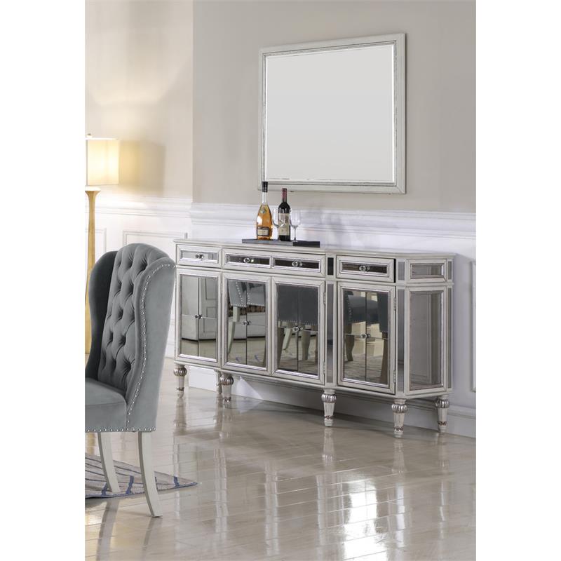 Best Master Emory Solid Wood and Glass Wall Vanity Mirror in Antique Cream