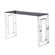 Best Master Mallory Stainless Steel and Smoked Glass Console Table in Silver