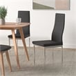 Best Master Chapman Bi Cast Leather Dining Side Chair in Black (Set of 2)