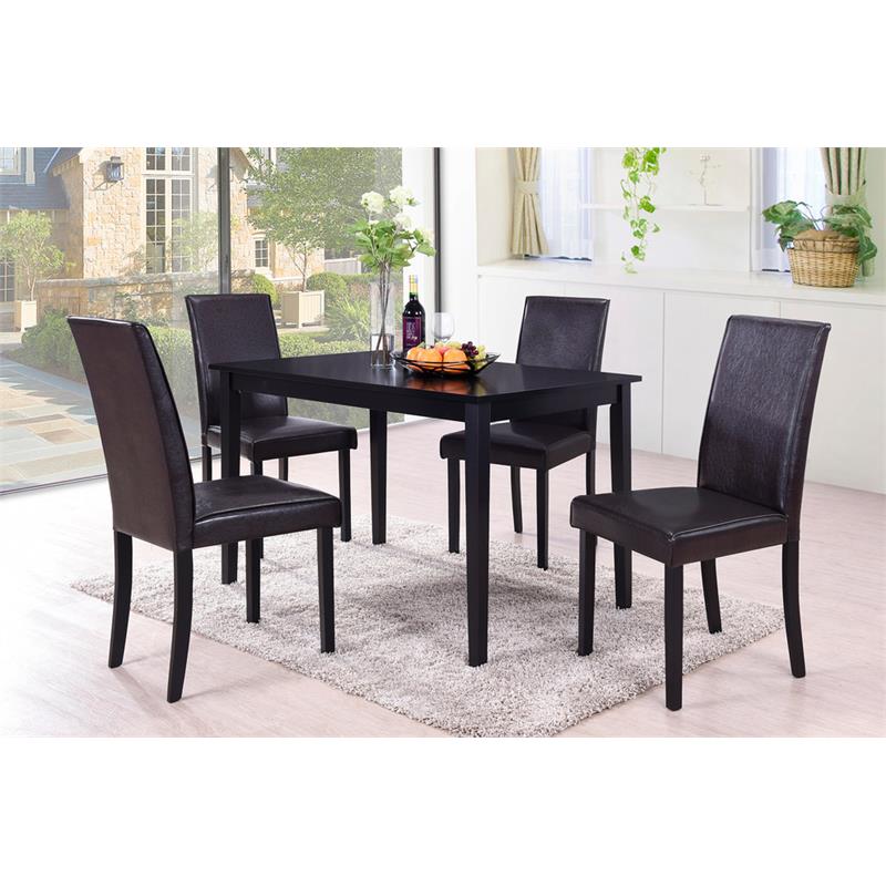 Best Master Megan Contemporary Faux Leather Dining Side Chair - Brown (Set of 2)