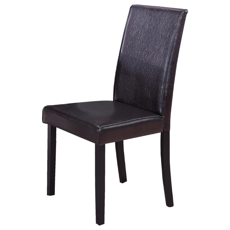 Best Master Megan Contemporary Faux Leather Dining Side Chair - Brown (Set of 2)