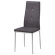 Best Master Trina Bi Cast Leather Dining Side Chair in Gray (Set of 2)