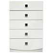 Best Master France 5-Drawer Poplar Wood Bedroom Chest in White Lacquer