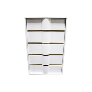 Best Master Havana 5-Drawer Poplar Wood Bedroom Chest in White/Gold Trim