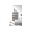 Best Master Leon 5-Drawer Poplar Wood Bedroom Chest in Gray High Gloss