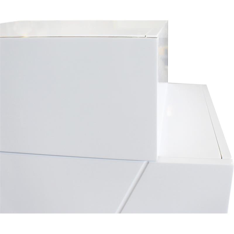 Best Master Poplar Wood Left-Facing Bedroom Nightstand in White/Black