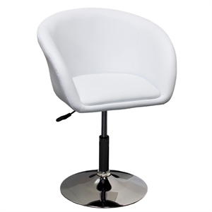 Best Master Furniture Faux Leather Swivel Coffee Chair in Red/Chrome Legs