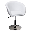 Best Master Furniture Faux Leather Swivel Coffee Chair in Red/Chrome Legs