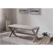 Best Master Fabric Upholstered Rectangle Accent Bench in Neutral Gray/Nail Heads