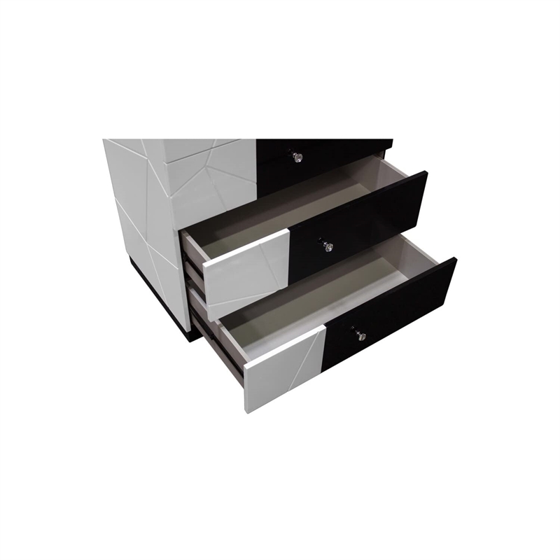 Best Master 5-Drawer Poplar Wood Bedroom Chest in White/Black