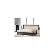 Best Master Poplar Wood Cal King Platfrom Bed With LED Light in White/Black