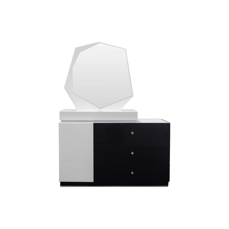 Best Master 5-Piece Wood Cal King Platform Bedroom Set in White/Black