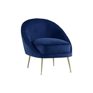 Best Master Furniture Olivia 19&quot Velvet Accent Chair with Gold Legs in Blue