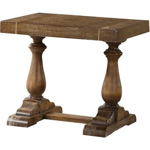 Best Master Furniture Amy 27&quot Transitional Wood End Table in Driftwood