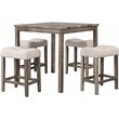 Best Master Furniture Vitalita 5 Piece Wood Counter Height Dining Set in Natural