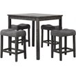 Best Master Furniture Vitalita 5 Piece Wood Counter Height Dining Set in Black