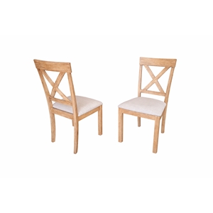 Best Master Furniture Janet 20&quot Wood Dining Chair in Driftwood (Set of 2)
