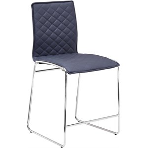 Best Master Furniture Duncan 24&quot Faux Leather Counter Stool in Gray/Chrome