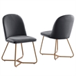 Sunland 2-piece Upholstered Velvet Side Chairs in Gray