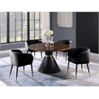 Hemingway 5-piece Round Dinette Set in Black Velvet