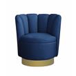 Ellis Velvet Upholstered Swivel Accent Chair in Blue Velvet