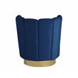 Ellis Velvet Upholstered Swivel Accent Chair in Blue Velvet