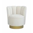 Ellis Velvet Upholstered Swivel Accent Chair in Cream Velvet