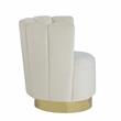 Ellis Velvet Upholstered Swivel Accent Chair in Cream Velvet