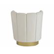 Ellis Velvet Upholstered Swivel Accent Chair in Cream Velvet